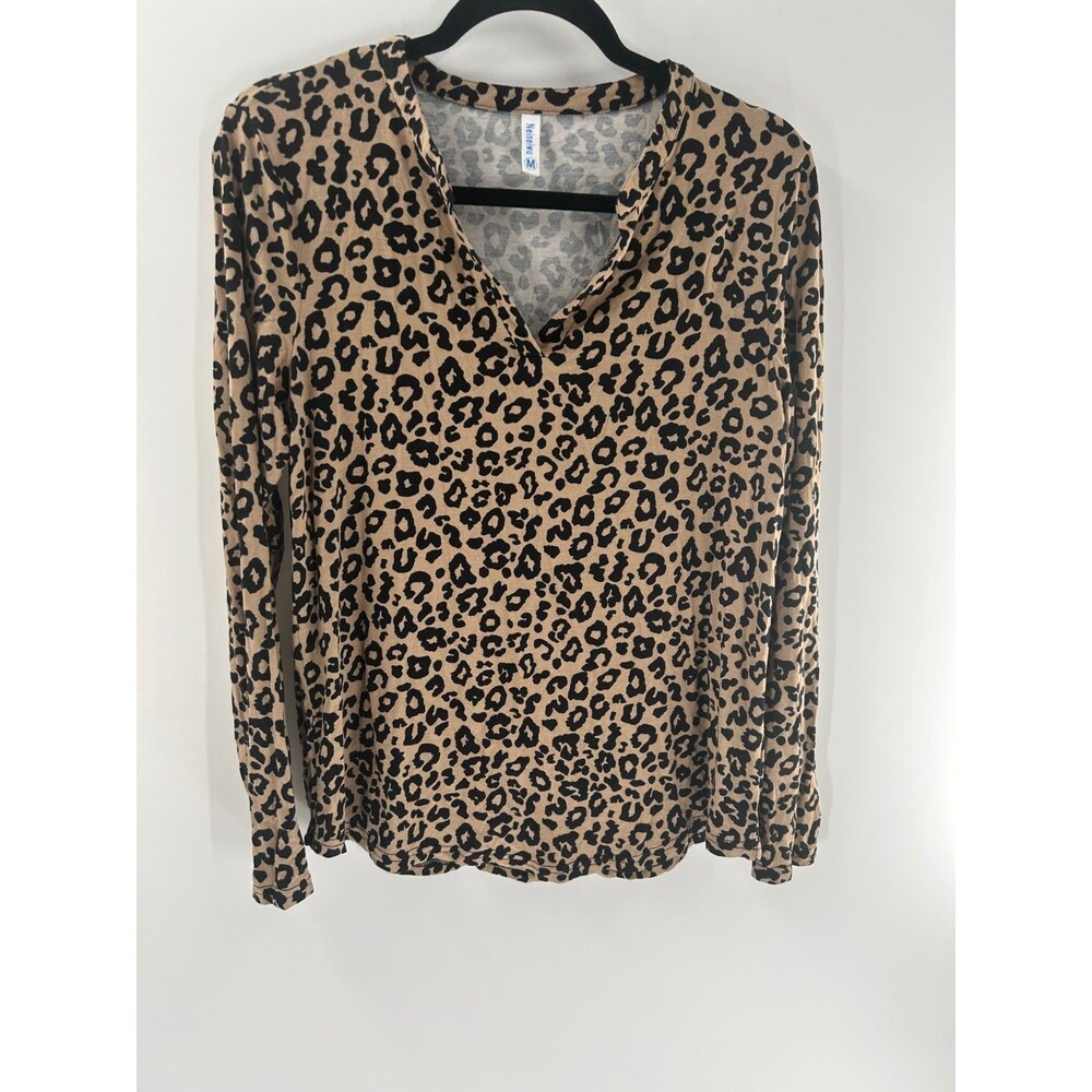 Women's Neineiwu Animal Print Long Sleeve Top Size M